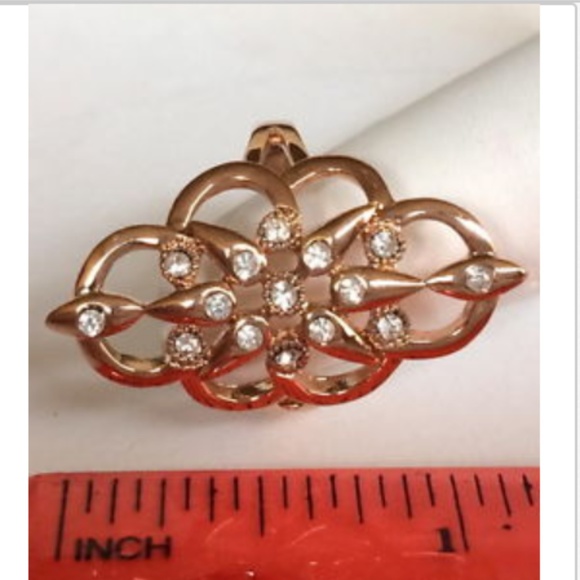 RoseGold Art Deco Statement Cocktail Ring Size 8 - Picture 8 of 8